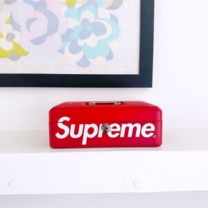 Rare Supreme Red White Box Logo Tool Box Lockbox with Lock & Keys